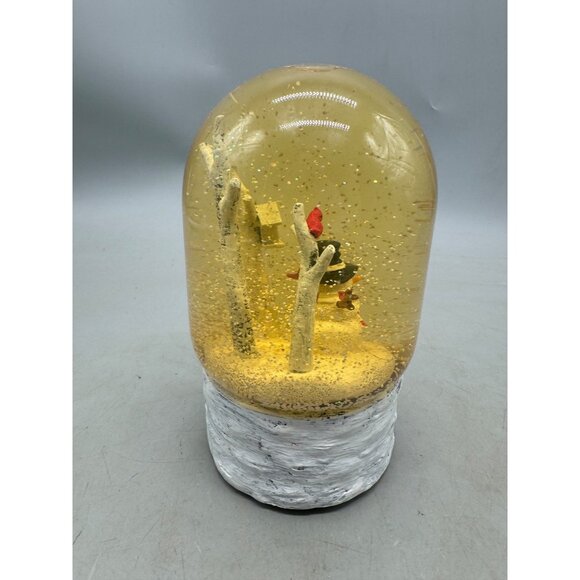 CHristmas Snowman Winter Scene Snow Globe White Base & Glitter Accents READ - Picture 4 of 7